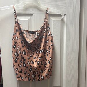 Nasty Gal  Leopard Satin Cowl Camisole